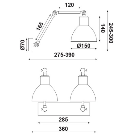 APLICA ACA LIGHTING EG168872WR METAL RUGINIU ALAMA E27