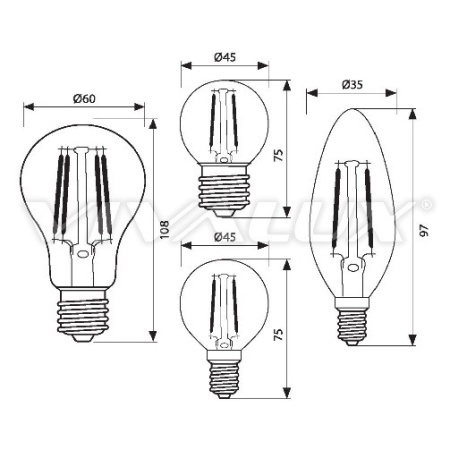 Bec LED Clasic Vivalux 4W 420lm E27 GF45 - Img 2