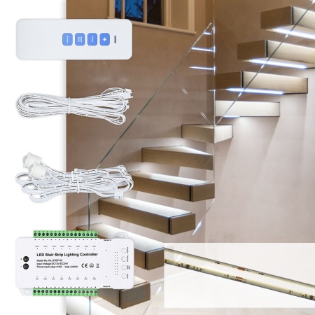 Controler Smart Iluminat Scări 16 Trepte cu telecomandă și 2 senzori - Img 6