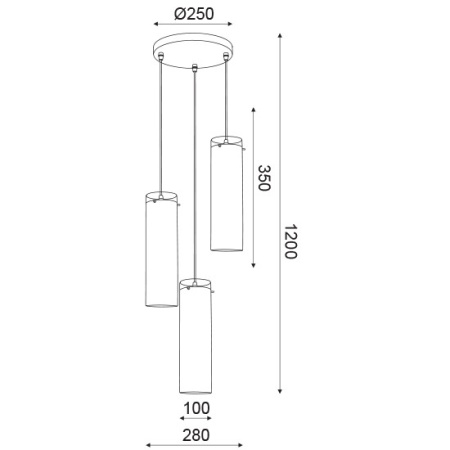 CORP SUSPENDAT ACA LIGHTING V371973PCH STICLA METAL CROM E27