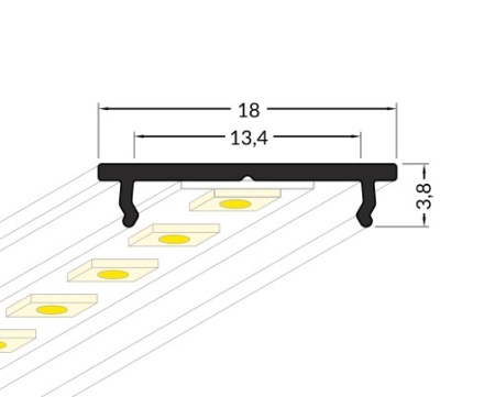 Profil LED aparent FIX 12, aluminiu, lungime 2m - Img 2