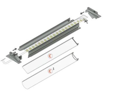 Profil LED încastrat DIAGONAL 10, aluminiu neanodizat, lungime 2m - Img 3