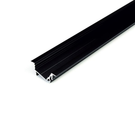 Profil LED încastrat DIAGONAL 14, negru, lungime 2m
