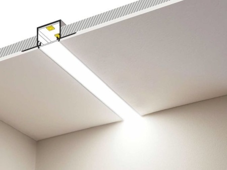 Profil LED încastrat LINEA-IN20 Trimless, alb, lungime 2m - Img 5