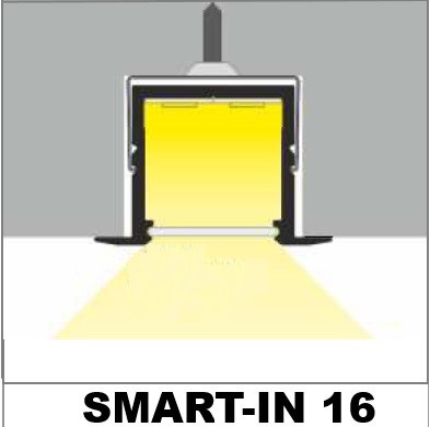 Profil LED încastrat SMART-IN16, aluminiu anodizat, lungime 2m - Img 3