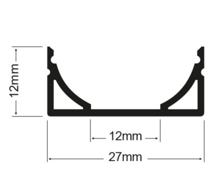 Profil LED lat tip A211, pentru montaj aparent, lungime 2m - Img 2