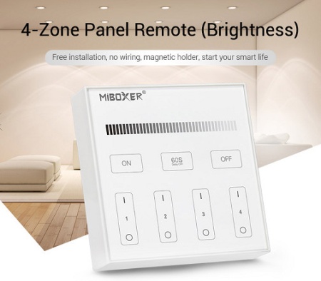 Telecomanda MiBoxer Monocolor Smart Perete 4 zone RF Alb sau Negru - Img 3