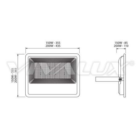 Vivalux - Proiector VIGOR LED de Exterior 200W IP66 6400K Alb-Rece Culoare Negru - Img 2