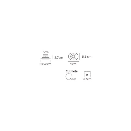 VK Light Spot rotund SKIN 1XGU10 alb trimless IP20 aluminiu - Img 2