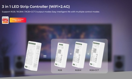 Controler Smart WiFi MiBoxer 3 în 1 RGB/RGBW/RGB+CCT wireless, 12A, 12-24V - Img 8