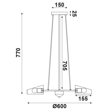CORP SUSPENDAT ACA LIGHTING EG166123PBC METAL NEGRU CUPRU E27