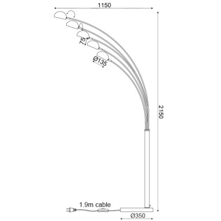 LAMPADAR ACA LIGHTING ML312461FB METAL BRONZ MARMURA ALBA E14