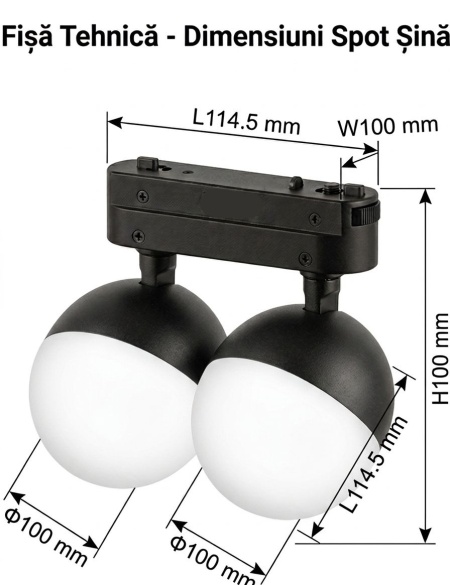 OMNILED GLOB Proiector șina magnetică ultra slim XT 10W 3000K Negru - Img 2