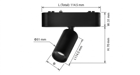 OMNILED SPOT Proiector șina magnetică ultra slim XT 5W 3000K Negru - Img 2