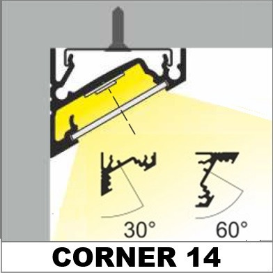 Profil LED de colț CORNER 14, aluminiu anodizat, lungime 2m - Img 6