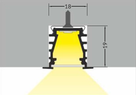 Profil LED încastrat DEEP 10, aluminiu anodizat, lungime 2m - Img 3
