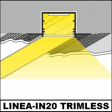 Profil LED încastrat LINEA-IN20 Trimless, alb, lungime 2m - Img 6