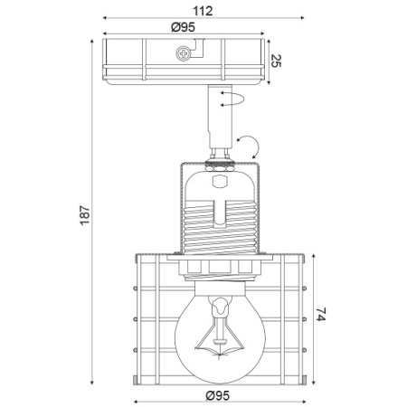 CORP ILUMINAT ACA LIGHTING GN731CAW METAL ALB ANTICHIZAT E27