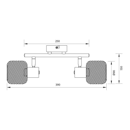 Spot orientabil VIVALUX ELINOR SP958-2L, 2 x E14, Max 2x25W, Negru - Img 2