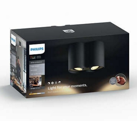 Philips - Spot aplicat HUE Pillar Negru 2x5.5W LED - Img 2