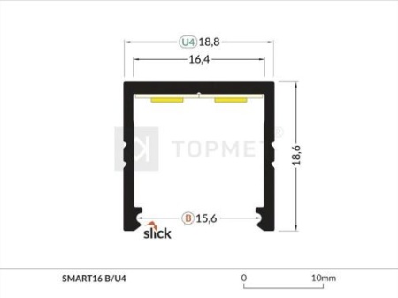 Profil LED aparent SMART 16, negru, lungime 2m - Img 4