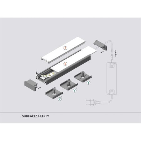 Profil LED aparent SURFACE 14, alb, lungime 2m - Img 3