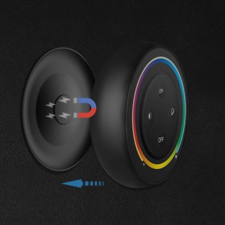 Telecomanda RGB+CCT Touch monozonă rotundă alba sau neagră RF - Img 2