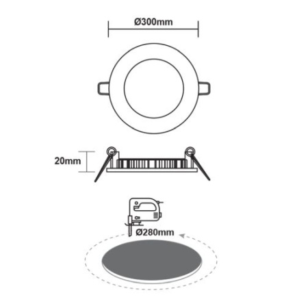 ACA Lighting PENU Panou Led Rotund Slim Alb 23W 3000/4000/6500K - Img 2