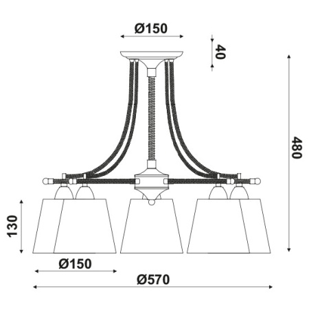CORP SUSPENDAT ACA LIGHTING EG165075C METAL NEGRU TEXTIL BEJ FRANGHIE E14