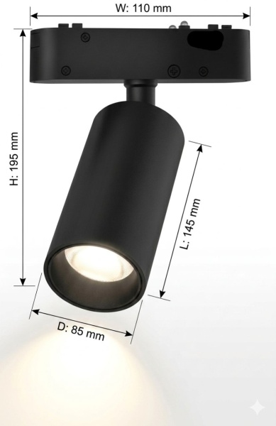 OMNILED SPOT Proiector șina magnetică ultra slim XT 12W 3000K Negru - Img 2