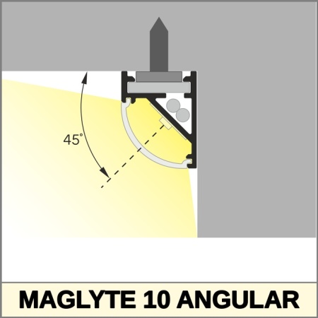 Profil aluminiu de colț MAGLYTE-10 ANGULAR, aluminiu neanodizat, lungime 2m - Img 3