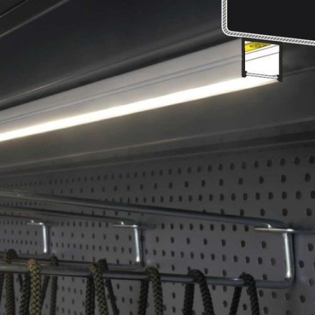Profil LED aparent SMART 16, aluminiu neanodizat, lungime 2m - Img 5