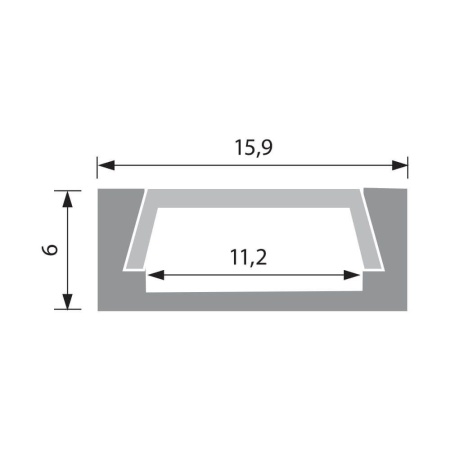 Profil LED aparent, tip S2M, aluminiu, lungime 2m - Img 2