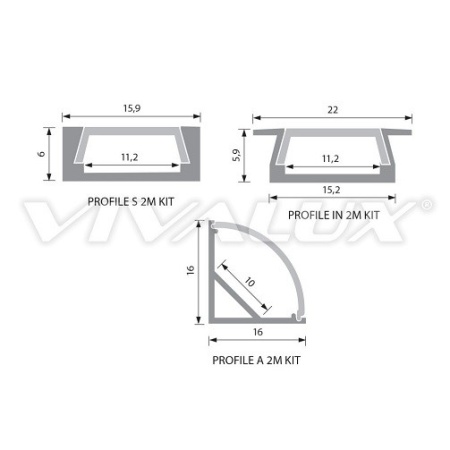 Profil LED de colt tip A2M,pentru montaj aparent, lungime 2m - Img 2