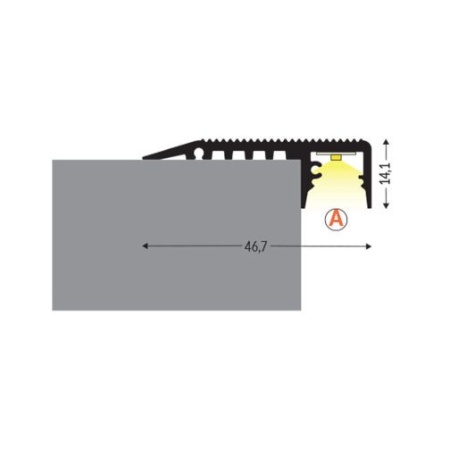Profil LED de trepte UP-MINI 10, aluminiu anodizat, lungime 2m - Img 2