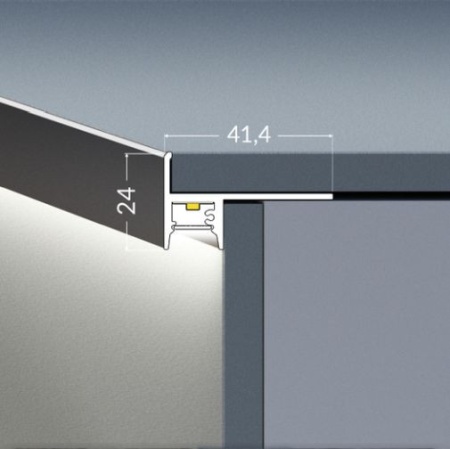 Profil LED de trepte UP-TILE10, aluminiu anodizat, lungime 2m - Img 2