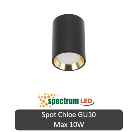 SPECTRUM Spot Chloe Rotund Negru-Auriu 1XGU10 100 mm