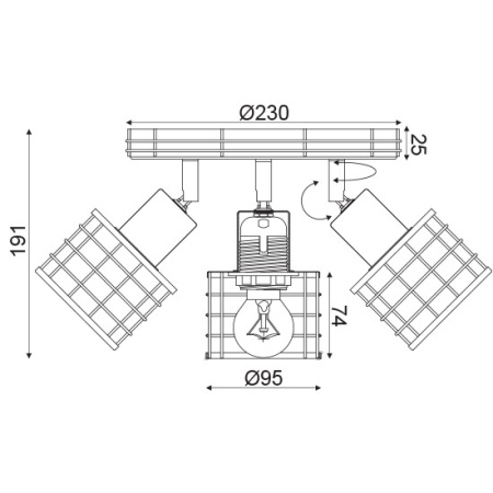 CORP ILUMINAT ACA LIGHTING GN733CCE METAL GRI BETON E27