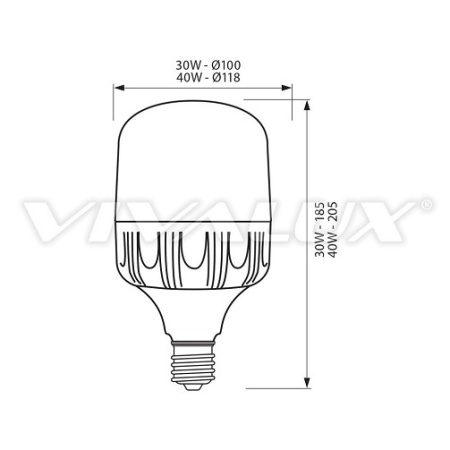 Bec Vivalux LED TURBO E27 30W 4000/6400K - Img 2