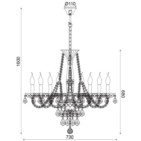 CORP SUSPENDAT ACA LIGHTING BLK80048PCG METAL AURIU TRANSPARENT E14