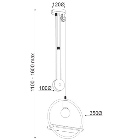 CORP SUSPENDAT ACA LIGHTING DCR1760135P METAL NEGRU MAT LEMN MARO INCHIS E27