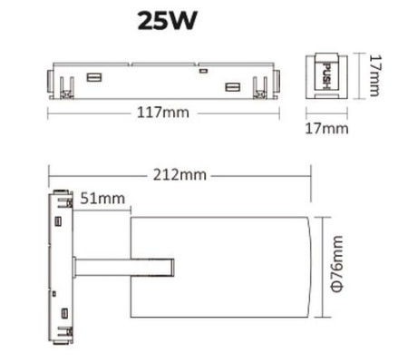 MIBOXER Proiector șină magnetică Zigbee + RF Dimabil 25W RGB+CCT Negru - Img 5
