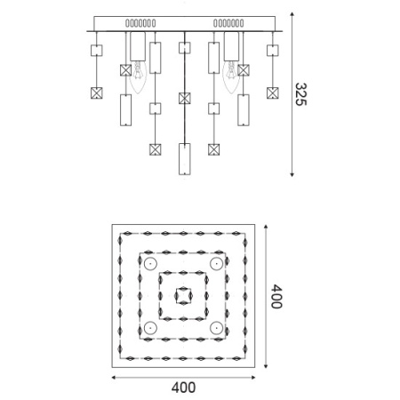 CORP SUSPENDAT ACA LIGHTING SOMER404C METAL CROM TRANSPARENT E14