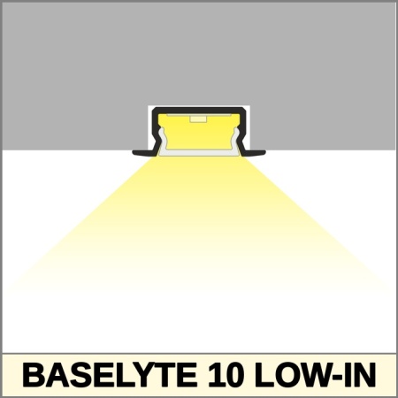 Profil aluminiu încastrat BASELYTE-10 LOW-IN, aluminiu neanodizat, lungime 2m - Img 4