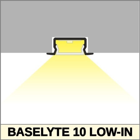 Profil aluminiu încastrat BASELYTE-10 LOW-IN, negru, lungime 2m - Img 4