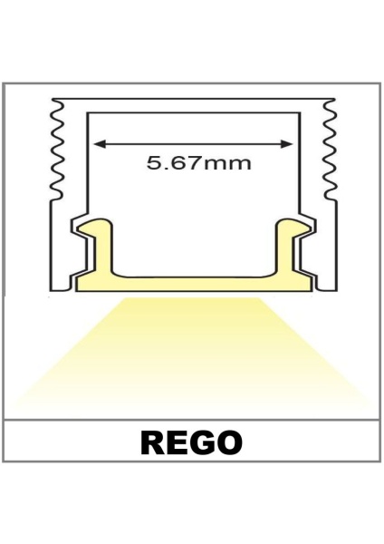 Profil LED aparent REGO, aluminiu anodizat, lungime 2m - Img 3