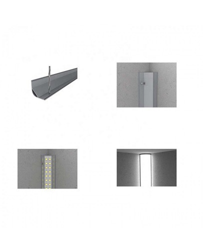 Profil LED de colt tip A208,pentru montaj aparent, lungime 2m - Img 2