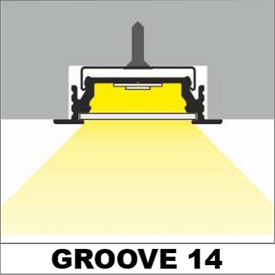 Profil LED încastrat GROOVE14, aluminiu anodizat, lungime 2m - Img 3
