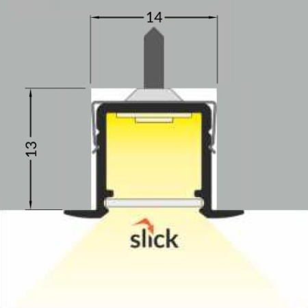 Profil LED încastrat SMART IN 10, aluminiu neanodizat, lungime 2m - Img 3