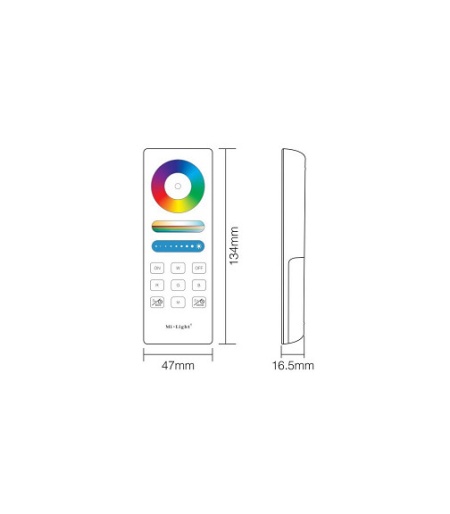 Set MiBoxer RGBW Dimmer RF și telecomandă Touch, 15A, 12-24V - Img 4